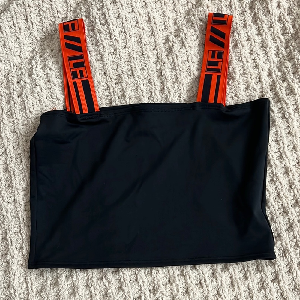 Black and Orange LF Cropped Tank